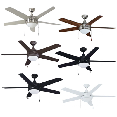 LL50-1005, 50-1005, Ceiling fan, indoor, MB, Medium Base, Brushed nickel, BN, Walnut, Oil Rubbed Bronze, ORB, Blk, Black, Matte Black, MBL, White, WH, White