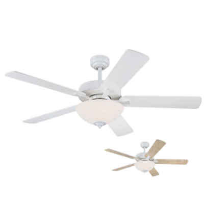 LL52-73083-WH-MB-LED, 52-73083, white, wht, wh, LED, MB, Medium Base, Indoor Fan, Indoor Ceiling, ceiling fan, fan, Indoor