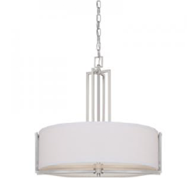 LL60-4756, Contemporary, fabric, E26, Rohs, Brushed Nickel, BN, Chain, pendant, Fabric Drum, Fabric, LARGE, PENDANT, DECORATIVE, INDOOR, MB