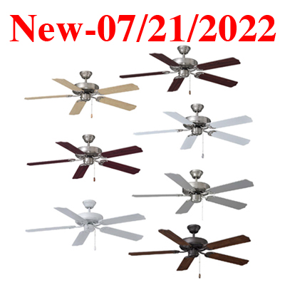 Ceiling Fan, Indoor, BN, Brushed Nickel,Walnut, Rosewood, orb, oil rubbed bronze, white, wht, wh, energy star, title 20, LL52-1032-ES, 52-1032, 1032, LLK18-ES-3X9W, Light Kit, 